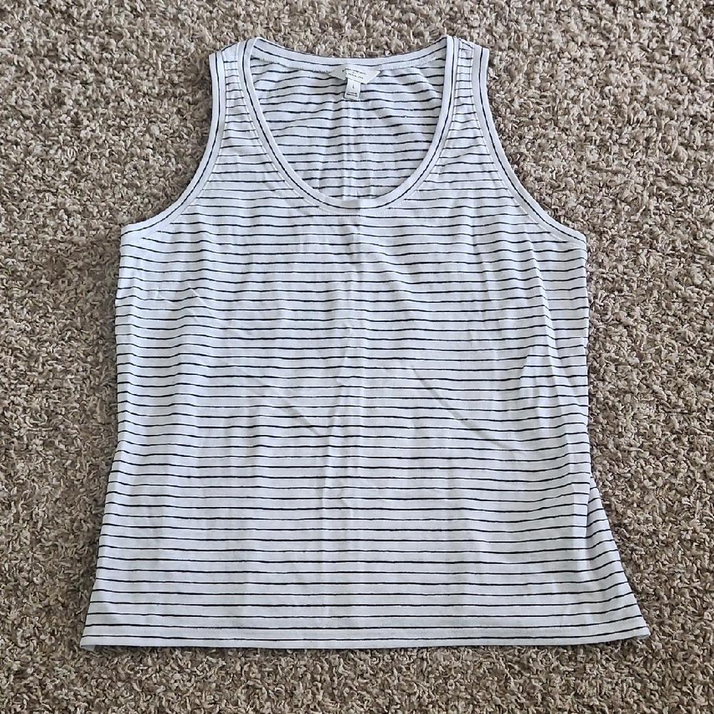 Banana Republic Black and White Striped Tank Top